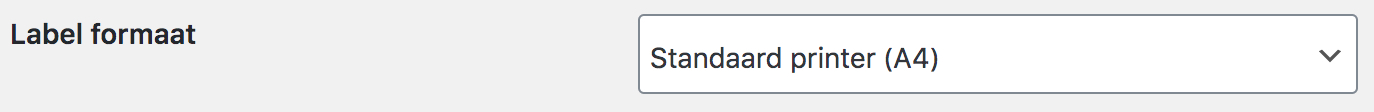 WooCommerce label formaat